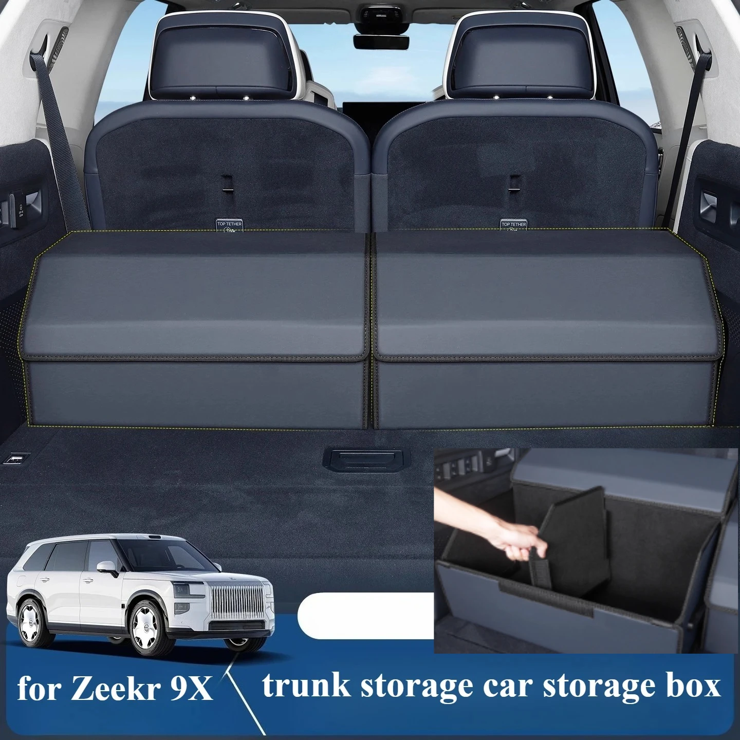 For Zeekr 9X Trunk storage box car storage box trunk organizer convenient storage interior modification accessories