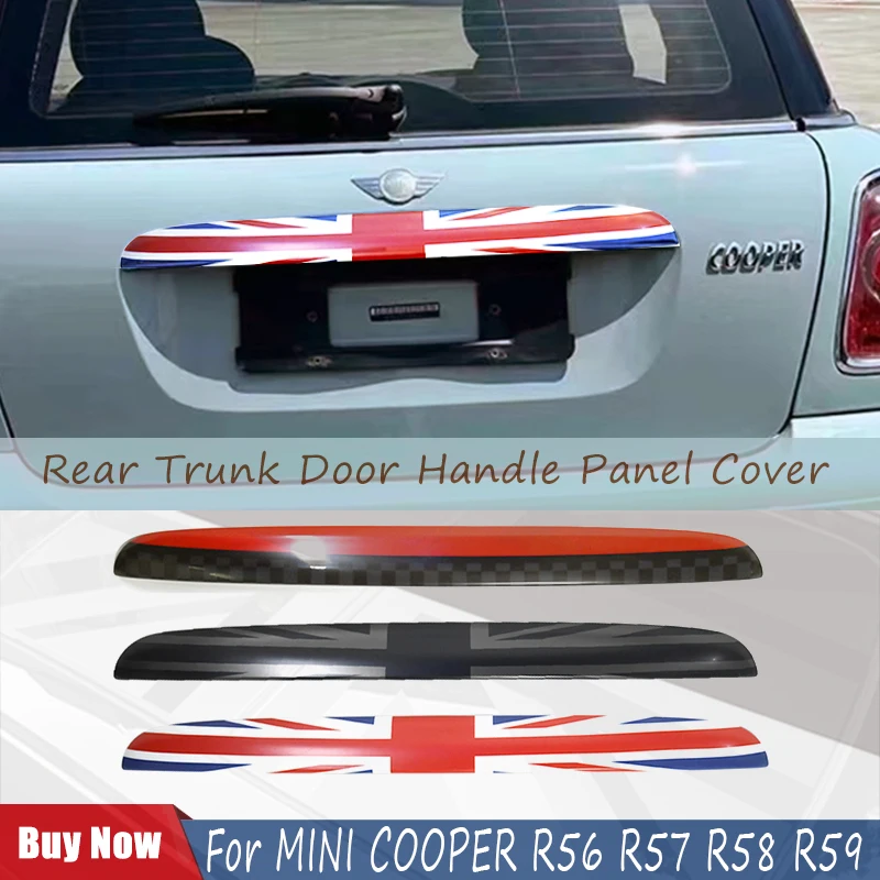 

The Black Flag Rear Trunk Door Handle Panel Cover Sticker Trim Strip For MINI COOPER R56 R57 R58 R59 Car Decoration Accessories