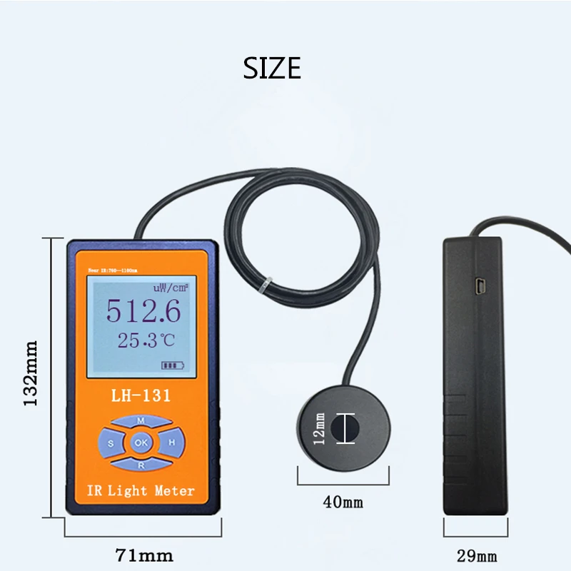 LED Luminous Intensity Illuminometer Infrared Light Meter Irradiance Power Meter Tester Radiometer