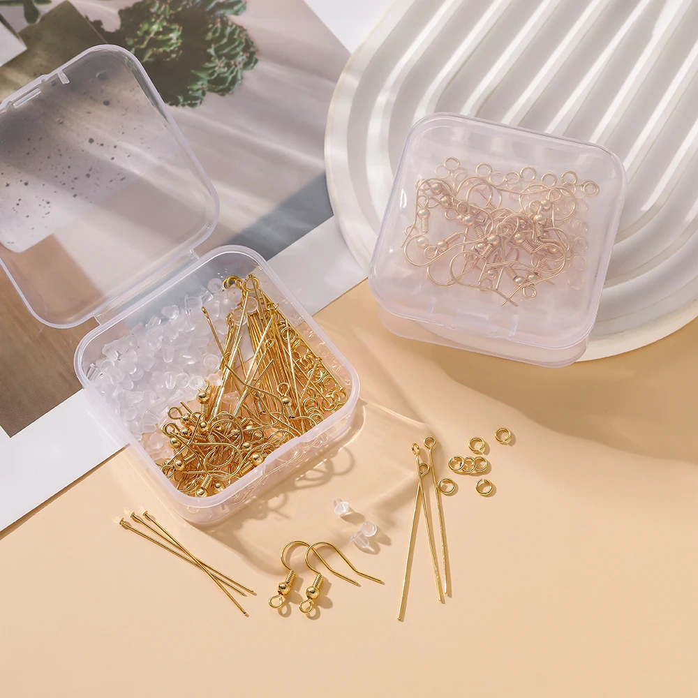 

1Box 14/18K Gold Color Plated Earrings Open Jump Ring Flat Pins Sets For Diy Bracelet Necklace Jewelry Making Accessories