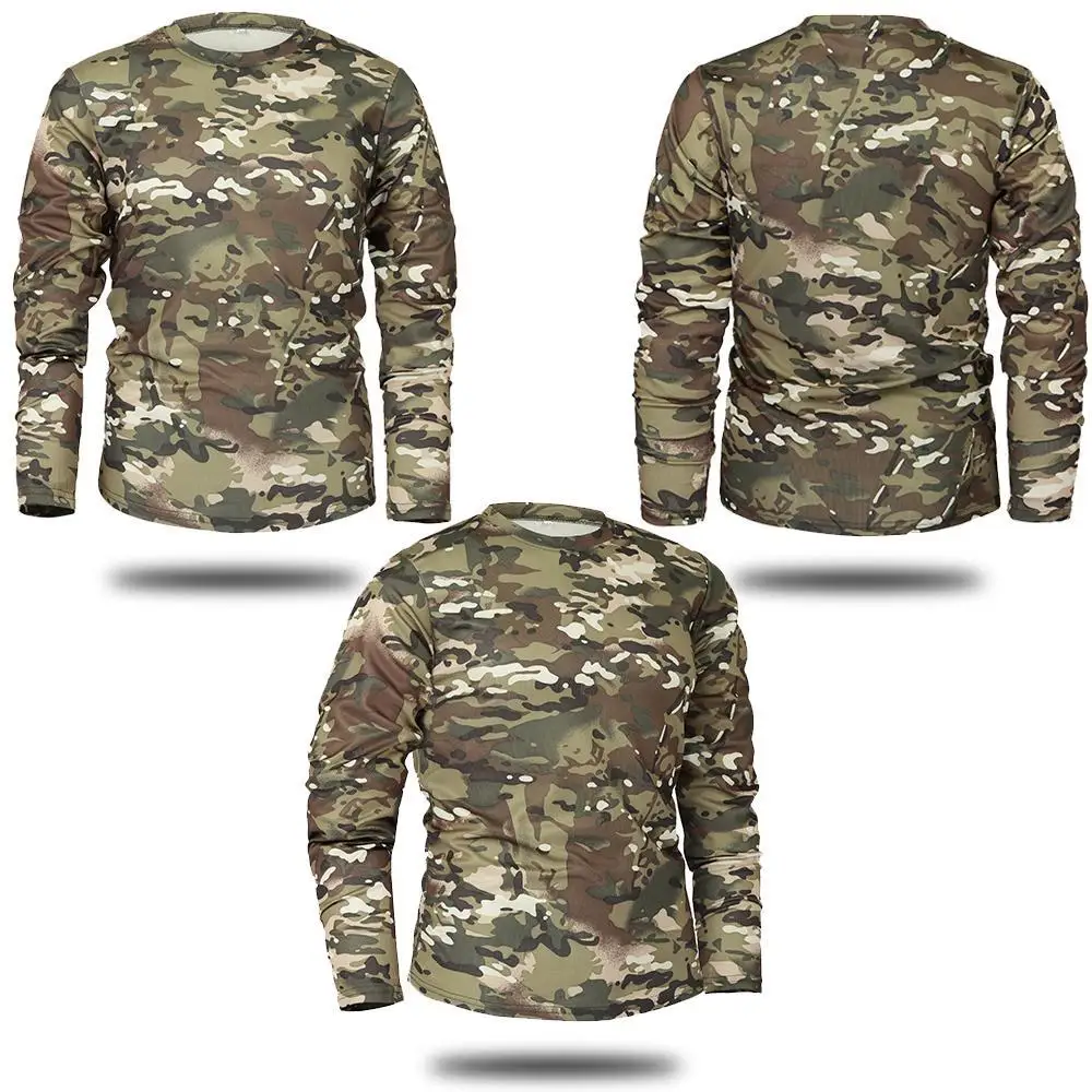 Camouflage Tactical Shirt Long Sleeve Hunting Militar Underwear Training Hiking Combat Shirt Tactical Clothing Uniform