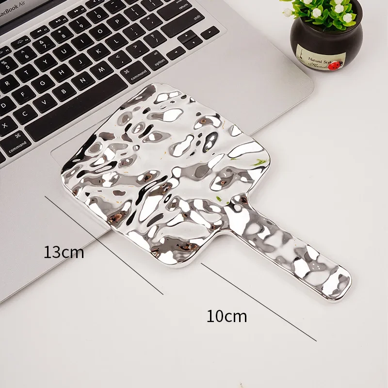 Handle Makeup Mirrors Beauty Portable Square Hand Small Make Up Mirror Electroplated Makeup Mirrors