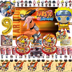 Cartoon Narutoed Anime Ninja Geburtstags feier Dekoration Set Latex Ballon Baby party Narutoed Thema Einweg geschirr Supplie