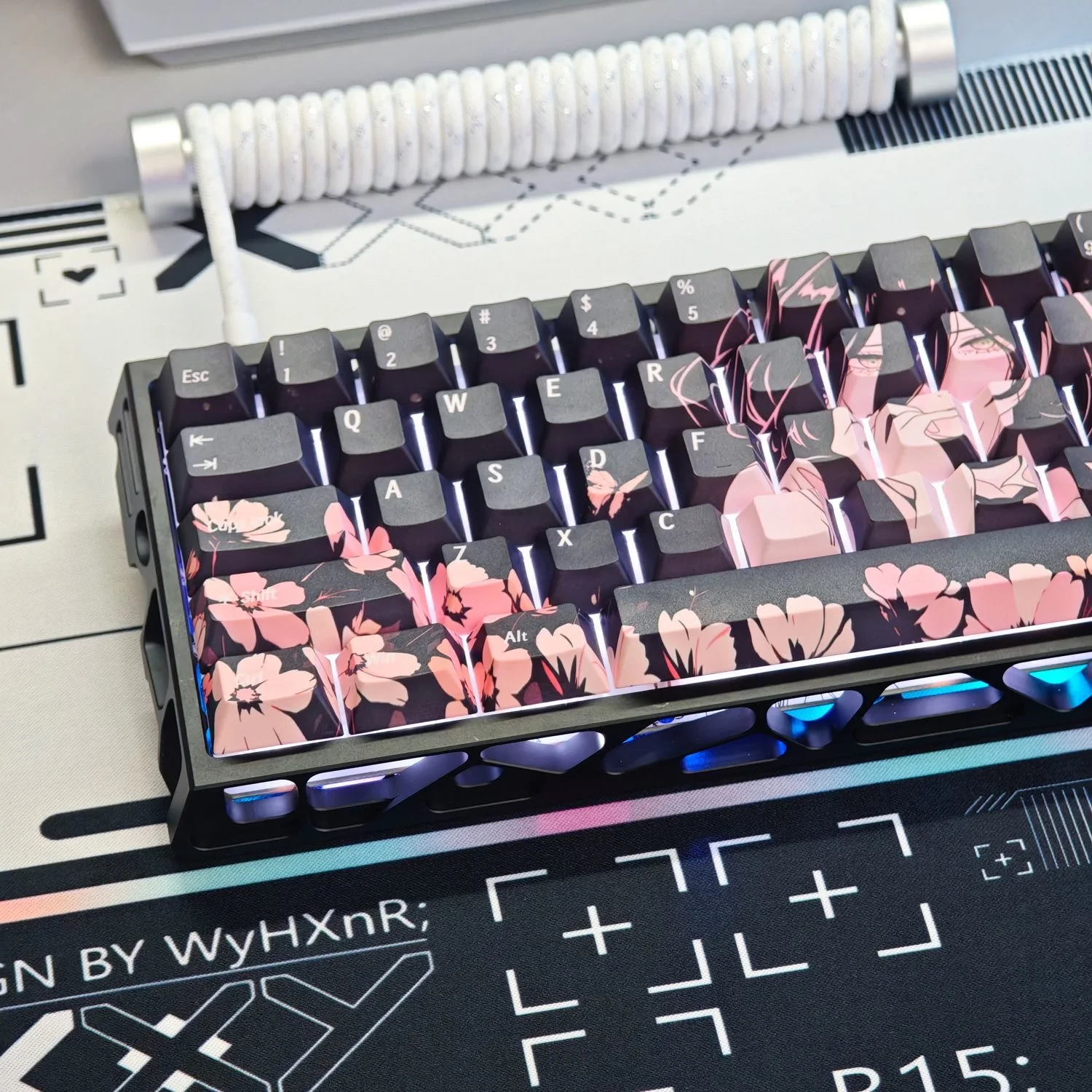 Przezroczyste nasadki na klawisze Reze Chainsaw Man Keycap Black Keycaps PBT Dye-Sub Cherry 73 Keys Pasuje do 60 65 68 Mechaniczna nakładka na klawiaturę — zdjęcie produktu 3