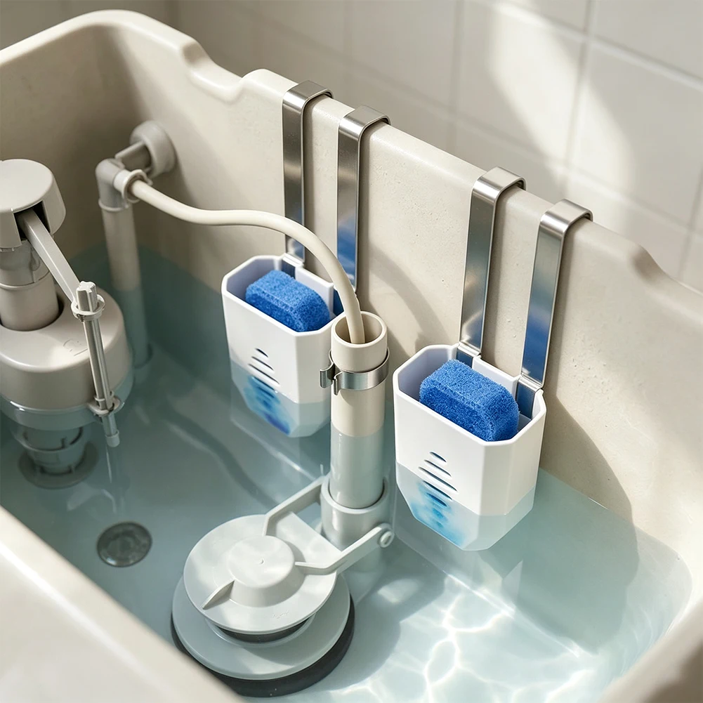 Cistern Tablet Holder Set of 2 for Toilet Cleaner Tabs Blocks with Compact Design to Save Space in Tight Cistern Areas