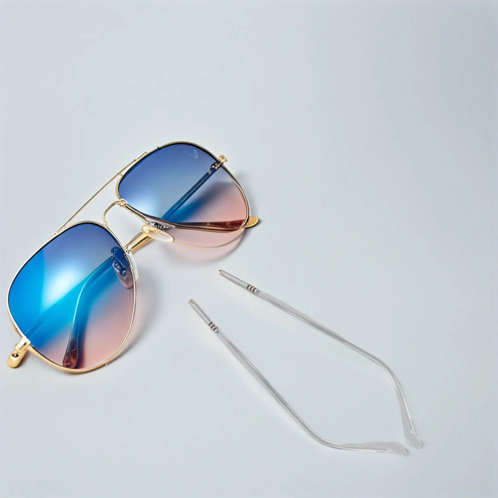 زوج واحد من أذرع بديلة لمعبد النظارات المعدنية للنظارات الشمسية باللون الفضي مناسب عالميًا، اتصال آمن ومتين وسهل الاستخدام #6