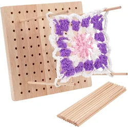 1 Bag 6.3x6.3 Inch Crochet Blocking Board Square Wooden Blocking Board with 20pcs 5.9