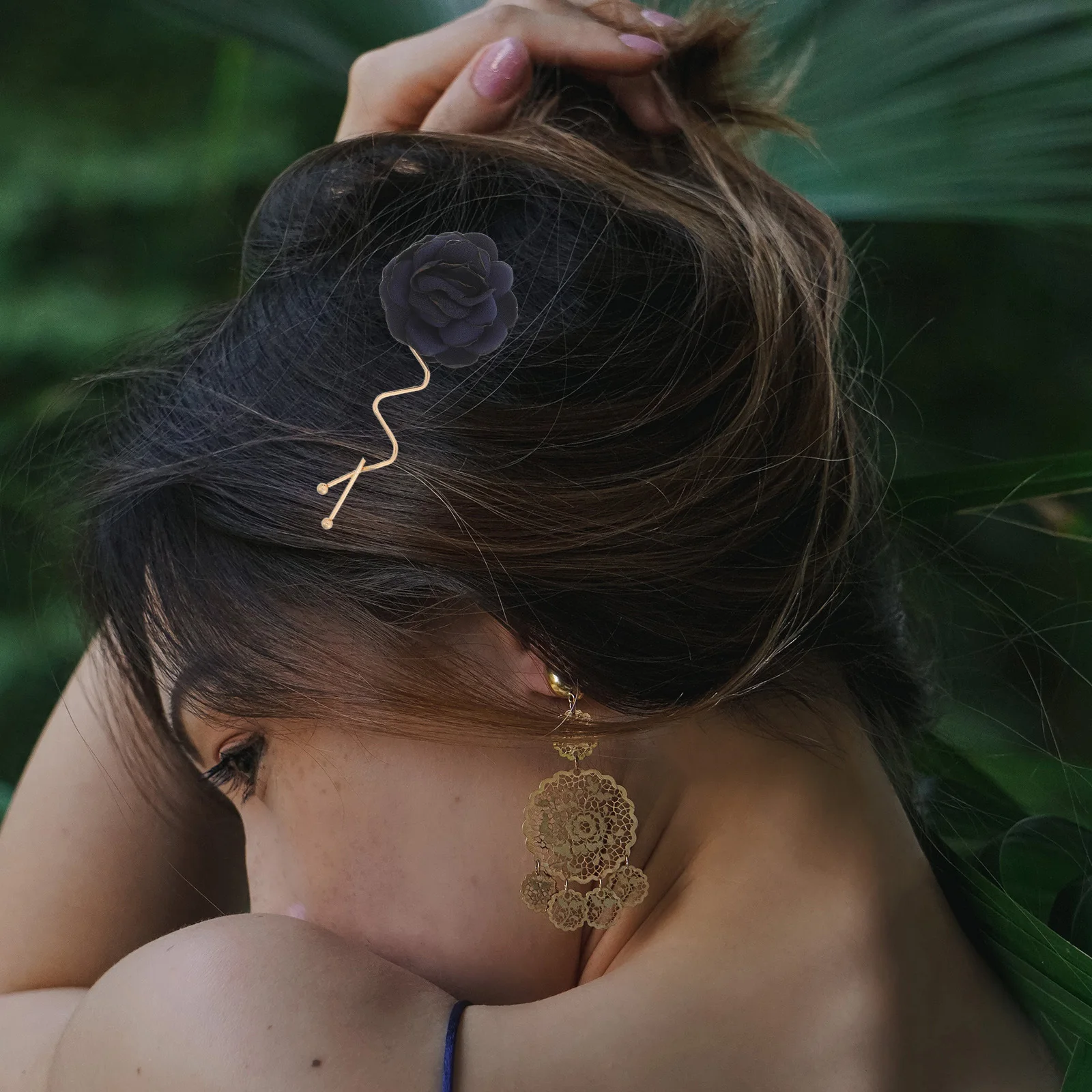 

2Pcs Hair Clips - Elegant Floral Hair Barrettes for Women Small Updo Styling Accessories Bridal Wedding Party Braid