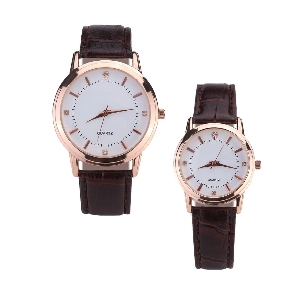 

2pcs Couple Quartz Watch Simple Strap Comfortable Casual Wristwatch For Men Women Lover Fashion Elegant Diamond Dial