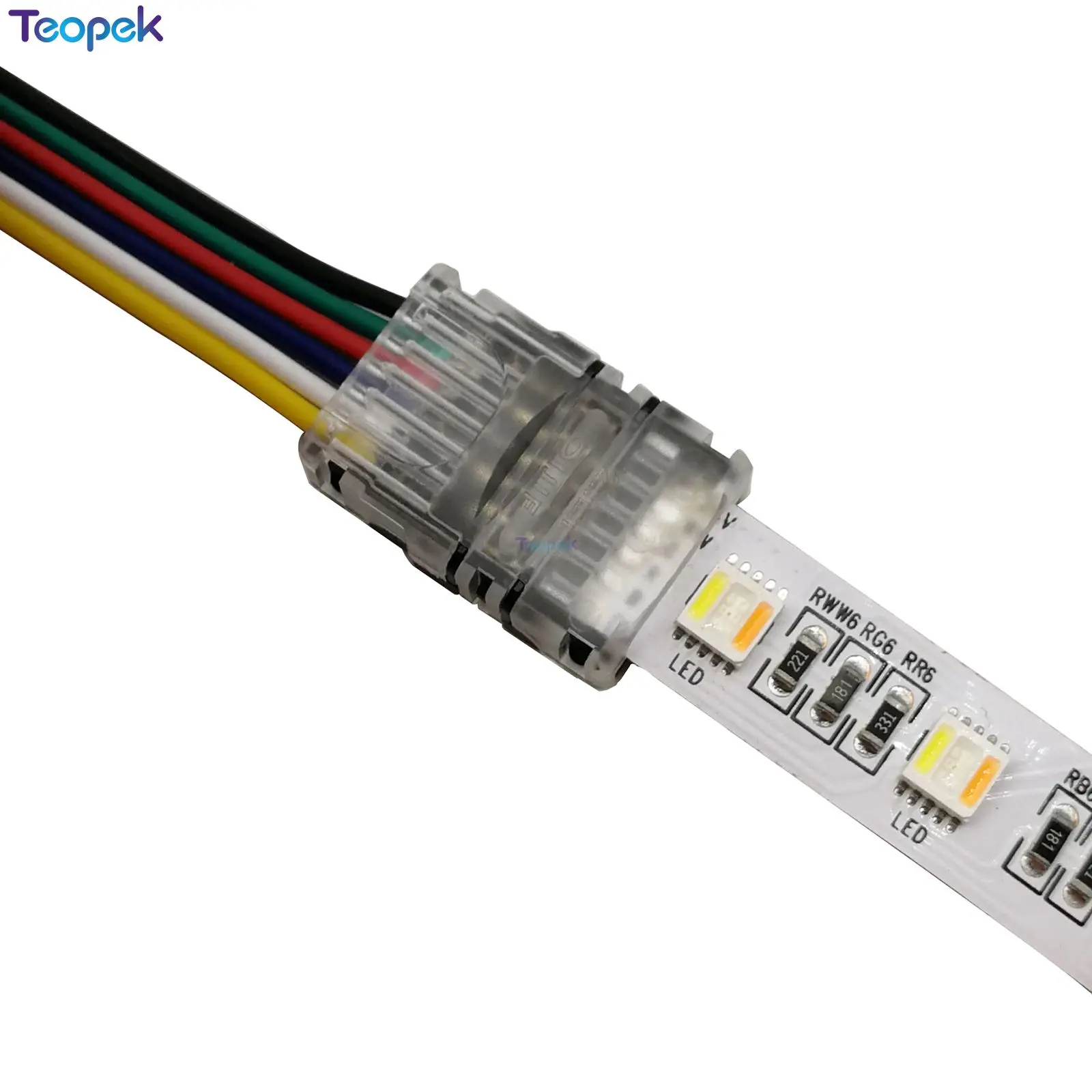 10pcs 6Pin LED Connector Strip to Wire or Strip to Strip Connection Use Terminal for 6-Pin 12mm PCB RGB+CCT LED Strip