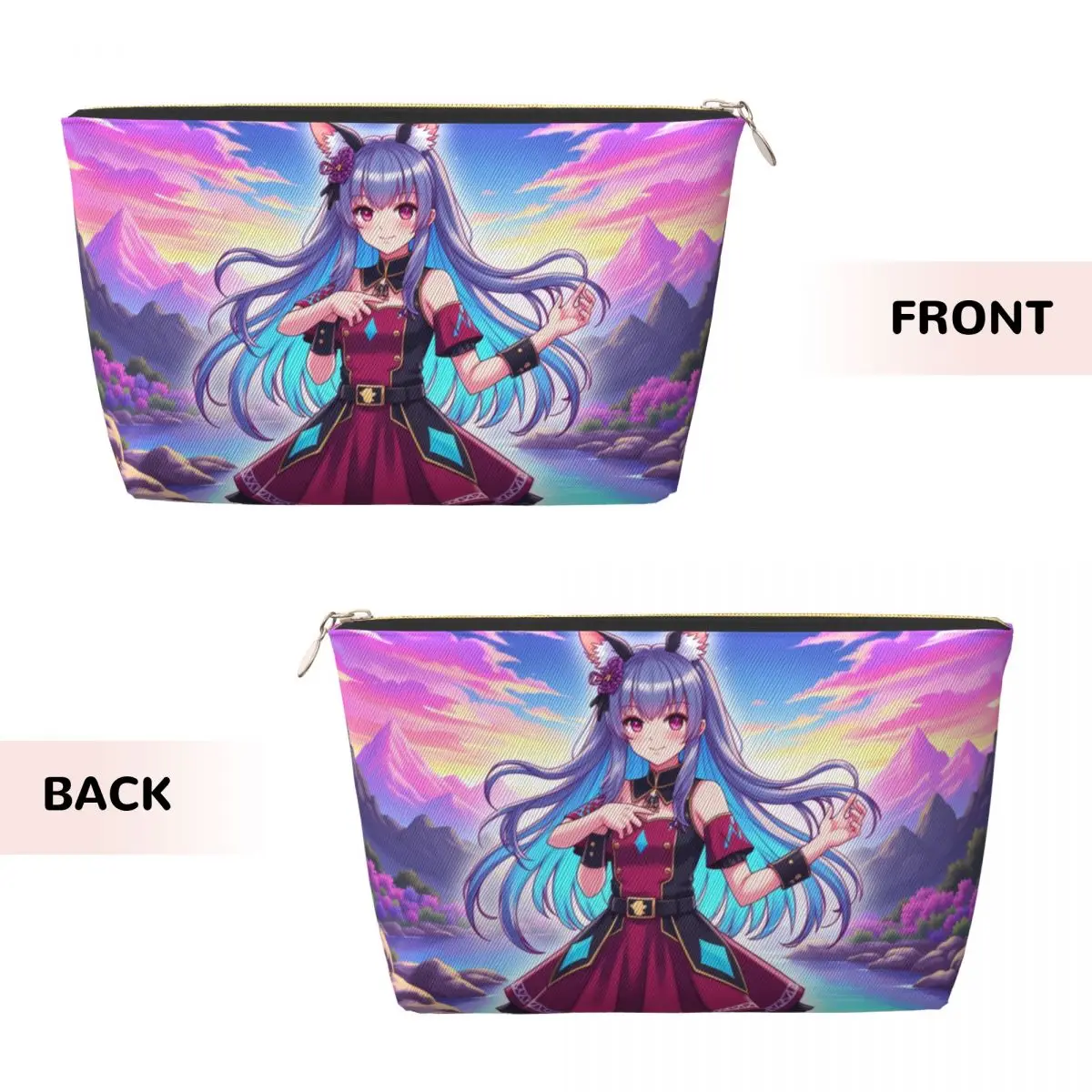 Kawaii Frierens Anime Makeup Bag Cute Punk Cosmetic Organizer Toiletries Washbag Skincare Harajuku Y2K Japanese Fashion