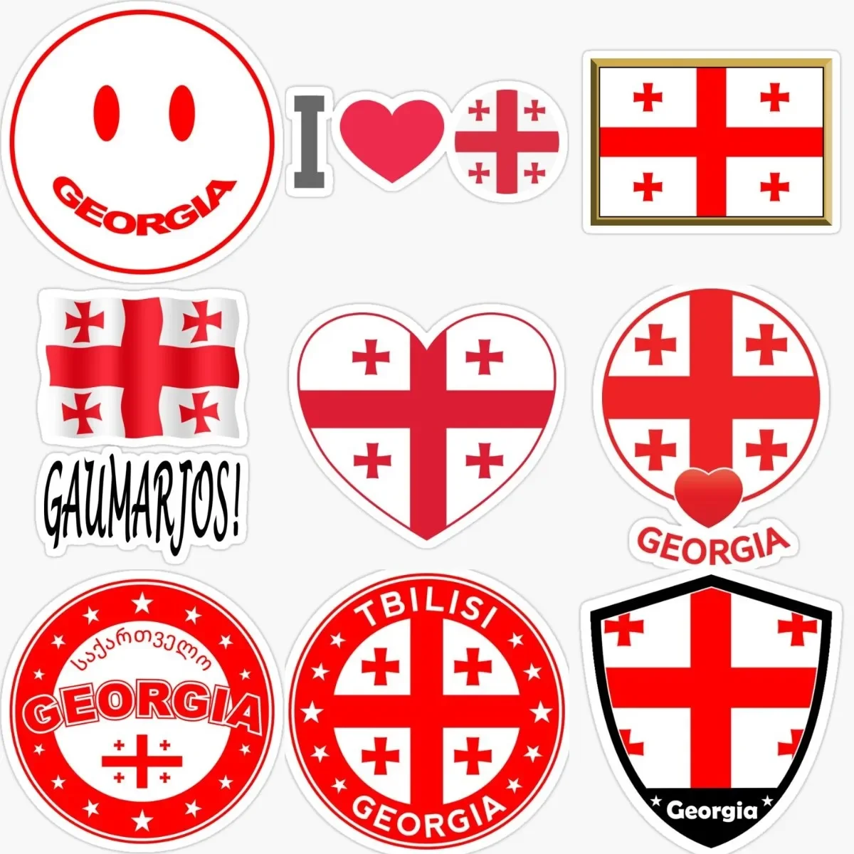 

Georgia GE Flag PVC Sticker for Covered Scratch Decorate Laptop Window Car Fridge Truck Bicycle Helmet Room Decal Accessories