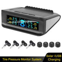 Tire Pressure Alarm System Digital Display Smart Car TPMS Car Safety Wireless Solar Power Tire Pressure Monitoring System