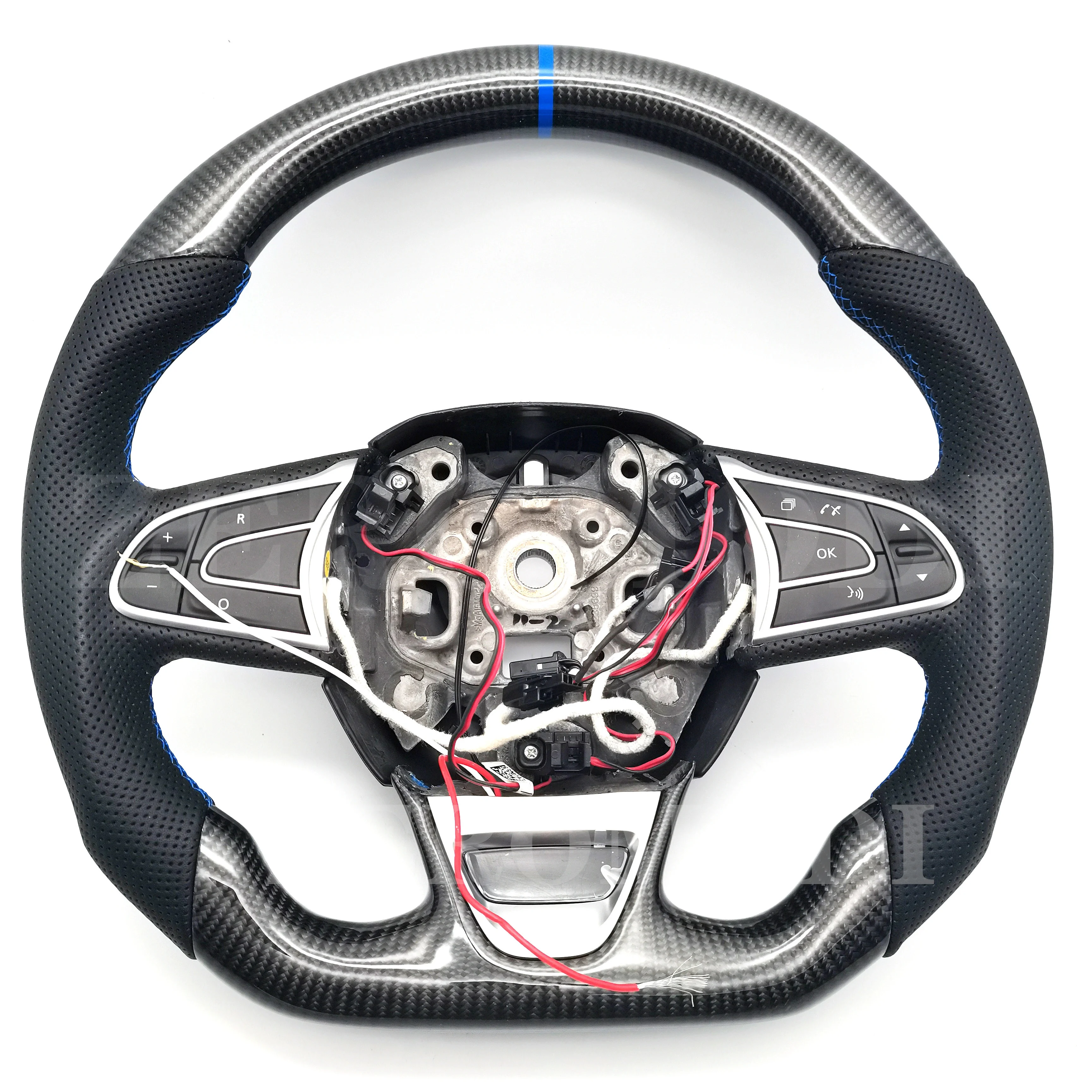 Steering Wheel Carbon Fiber LED Shift Lights LCD Display Led Performance For Renault SM6 2013 2014 2015 2016 2017 2018 view 2