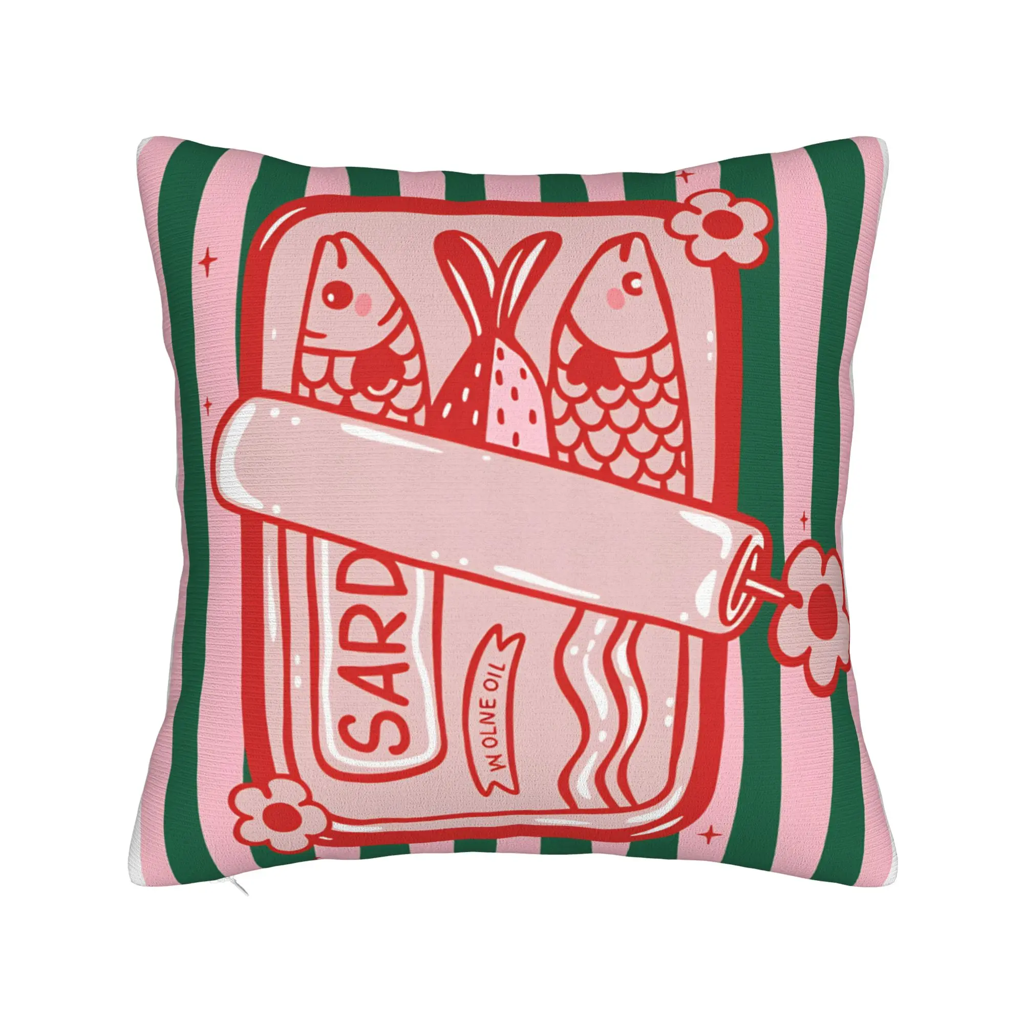 Cuadros decorations Sardines Nordic Pillow Cover  Cute Funny Pillow Case For Living Room Bed Chair Soft Cushion Cover Gift