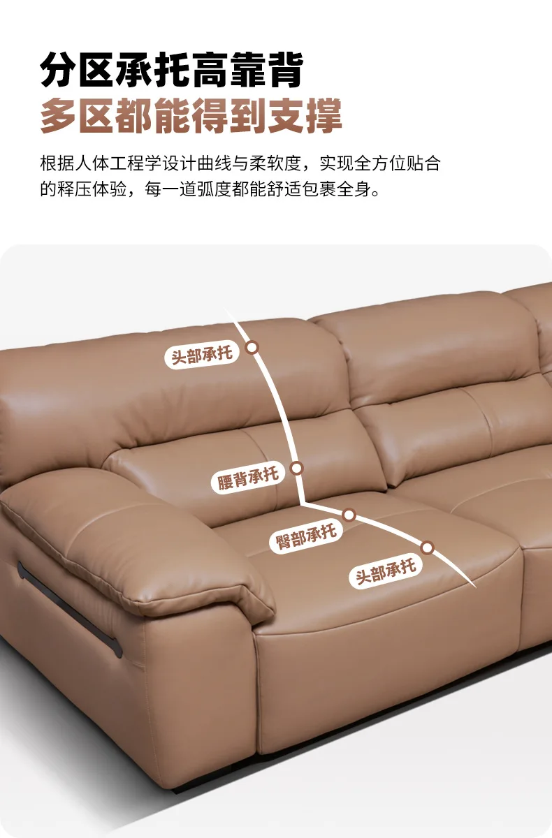 Moderno, simples, fileira reta, couro, sofá, casa, sala de estar