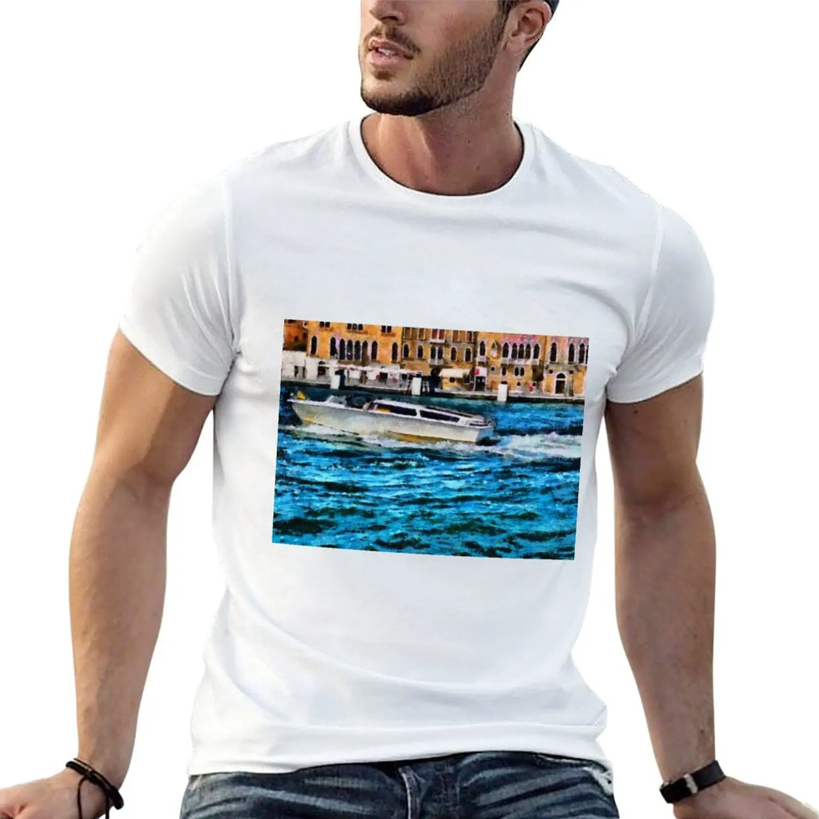 

Fast boat in Venice T-Shirt man tshirt men t shirt cotton 100% t shirts designer T-shirt