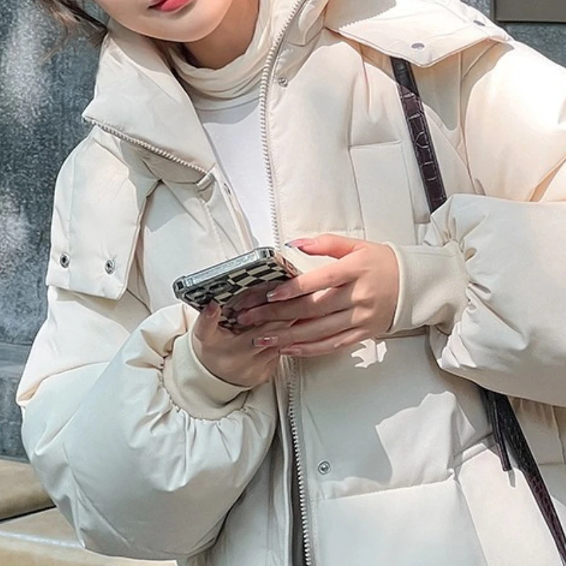 2025 New Cotton Clothes Women's Elongated Hooded Cotton Jacket Autumn and Winter Loose Warm Jacket