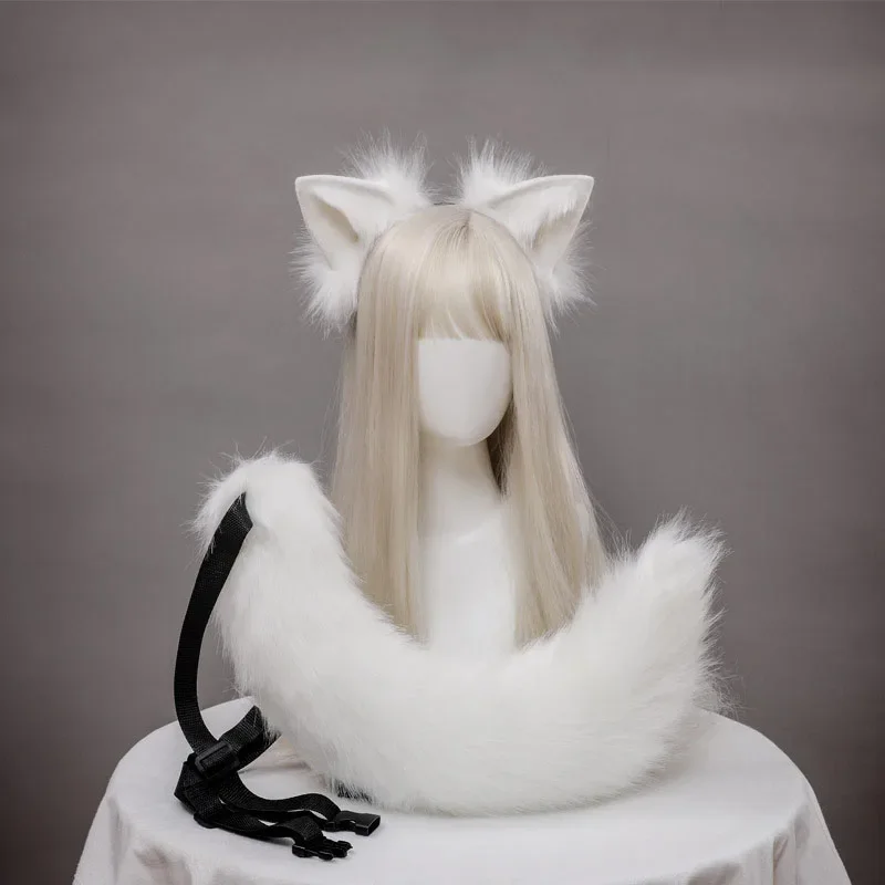 ญี่ปุ่น Anime Fox Tail และชุดหูคอสเพลย์ Prop Kamisama Kiss Hajimemashita Fox หูตุ๊กตาหมาป่าแมวฮาโลวีนของขวัญปาร์ตี้