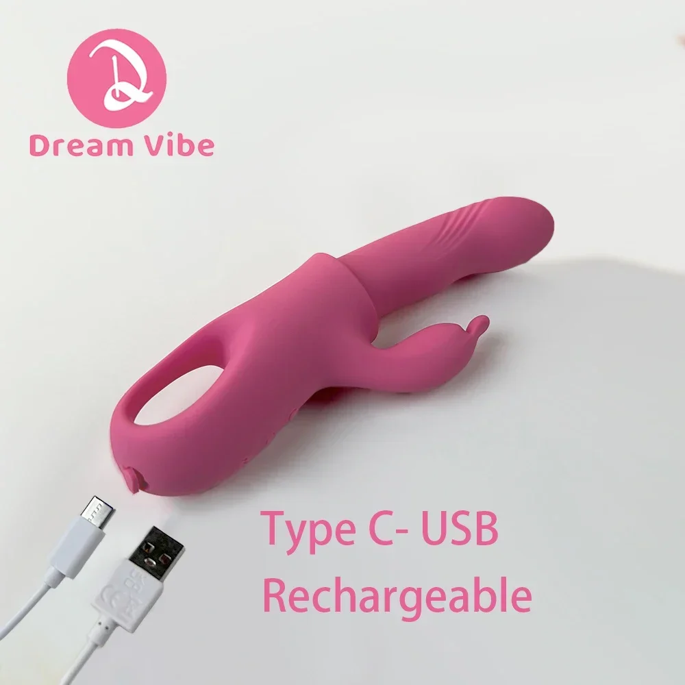 เครื่องสั่นกระต่ายแบบสัมผัสจุดจี พร้อมฟังก์ชั่นความร้อน ของเล่นทางเพศสำหรับผู้หญิง ช่วยให้สัมผัสความสุขทางเพศ กระตุ้นจุดจี คลิตอริส และช่วยให้ถึงจุดสุดยอด