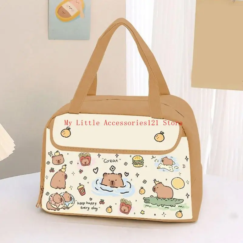 Pratico sacchetto per alimenti termici con capybara borse da pranzo impermeabile per bambini
