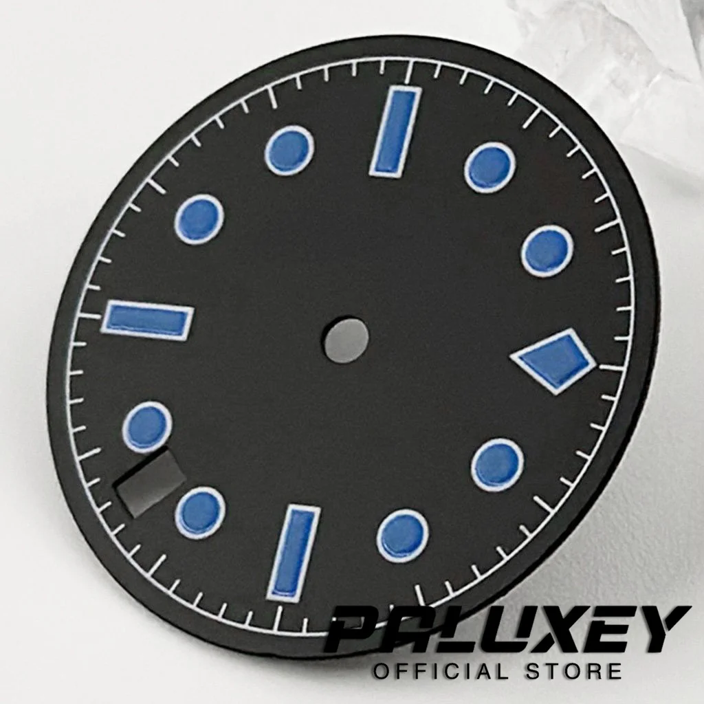 NH35 28,5 мм стерильные Dlai 50-fathoms Запчасти для циферблата часов NH35A 4R35 зеленые светящиеся детали для замены