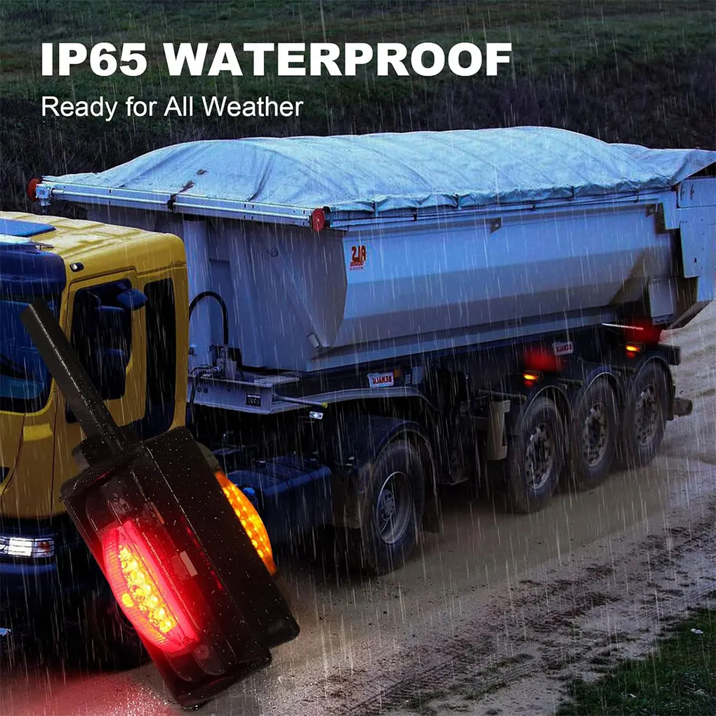 

1 пара светодиодных габаритных фонарей на крыле прицепа в сборе, янтарный передний красный задний габаритный фонарь, указатели поворота