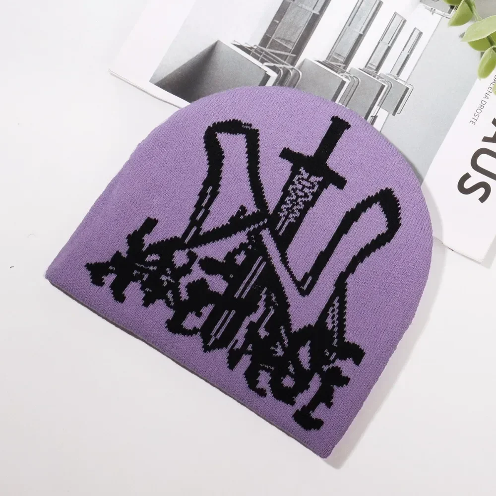 2025 moda chapéu de tricô gorros goth bonés das mulheres dos homens y2k inverno pop harajuku vintage quente hip hop unisex casual ao ar livre boné