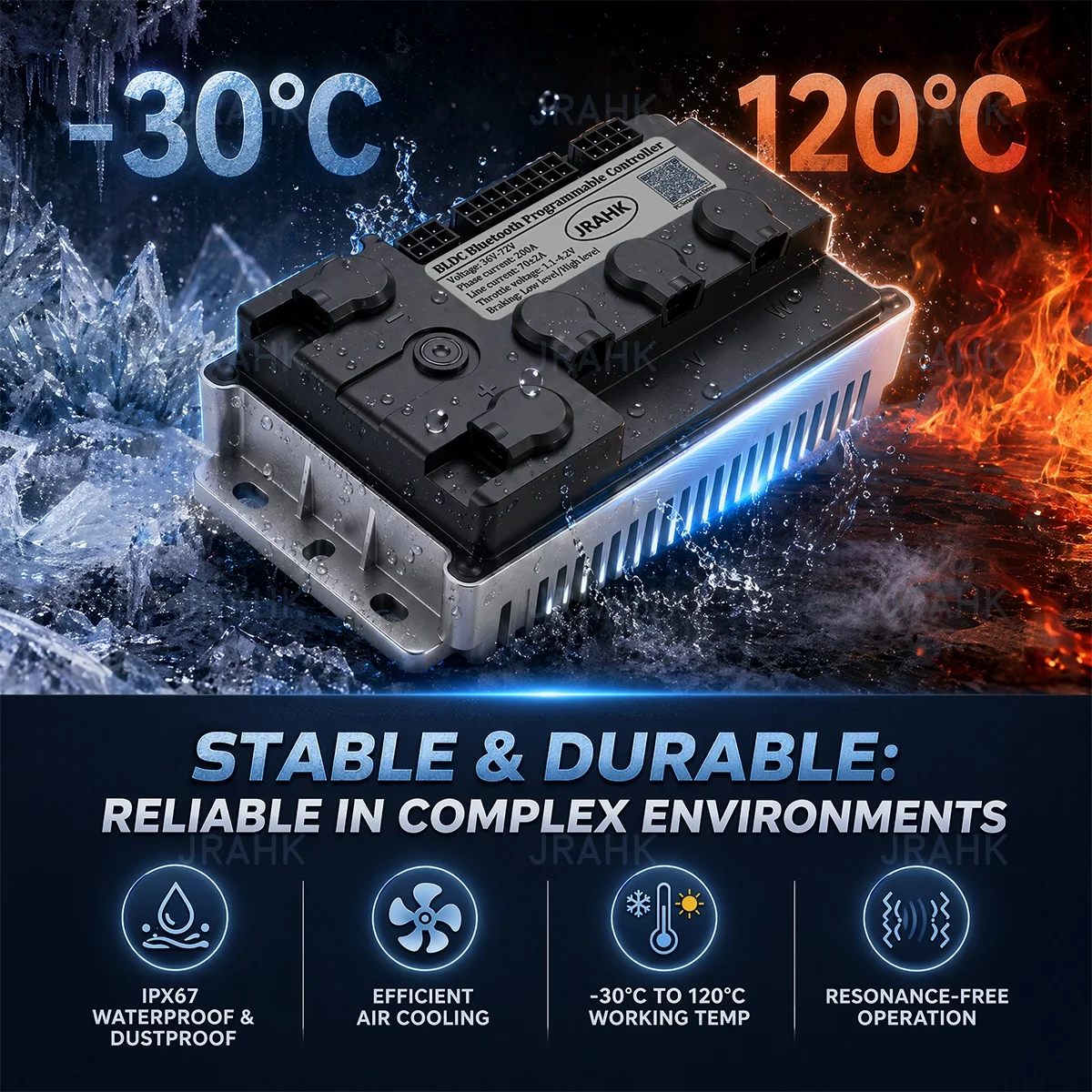 JRAHK 36V-72V BLDC Bluetooth P - огляд і ціна Kelly Kls7230S Controller