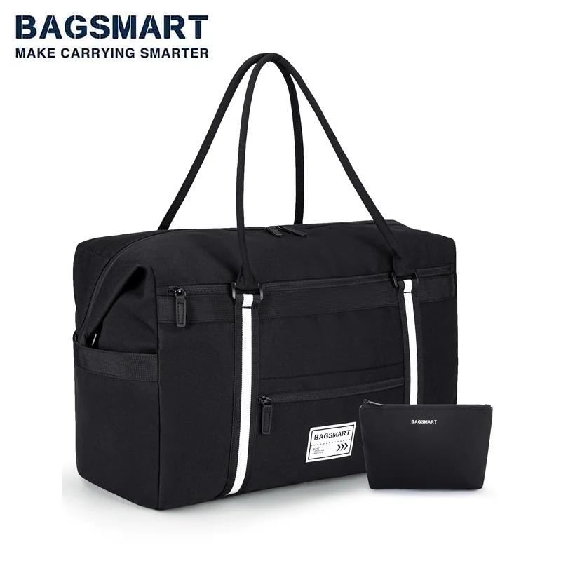 BAGSMART Travel Duffle Bag for Women Multi Pockets Carry On Weekender Overnight Bag Foldable Tote Bag Fit 15.6Inch Laptopbag