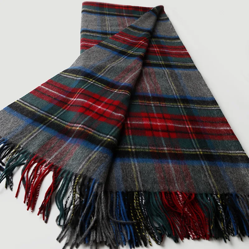 Scottish plaid striped wool cashmere blanket, Home travel camping cover, Autumn and winter hotel warm tassel aircraft blanket