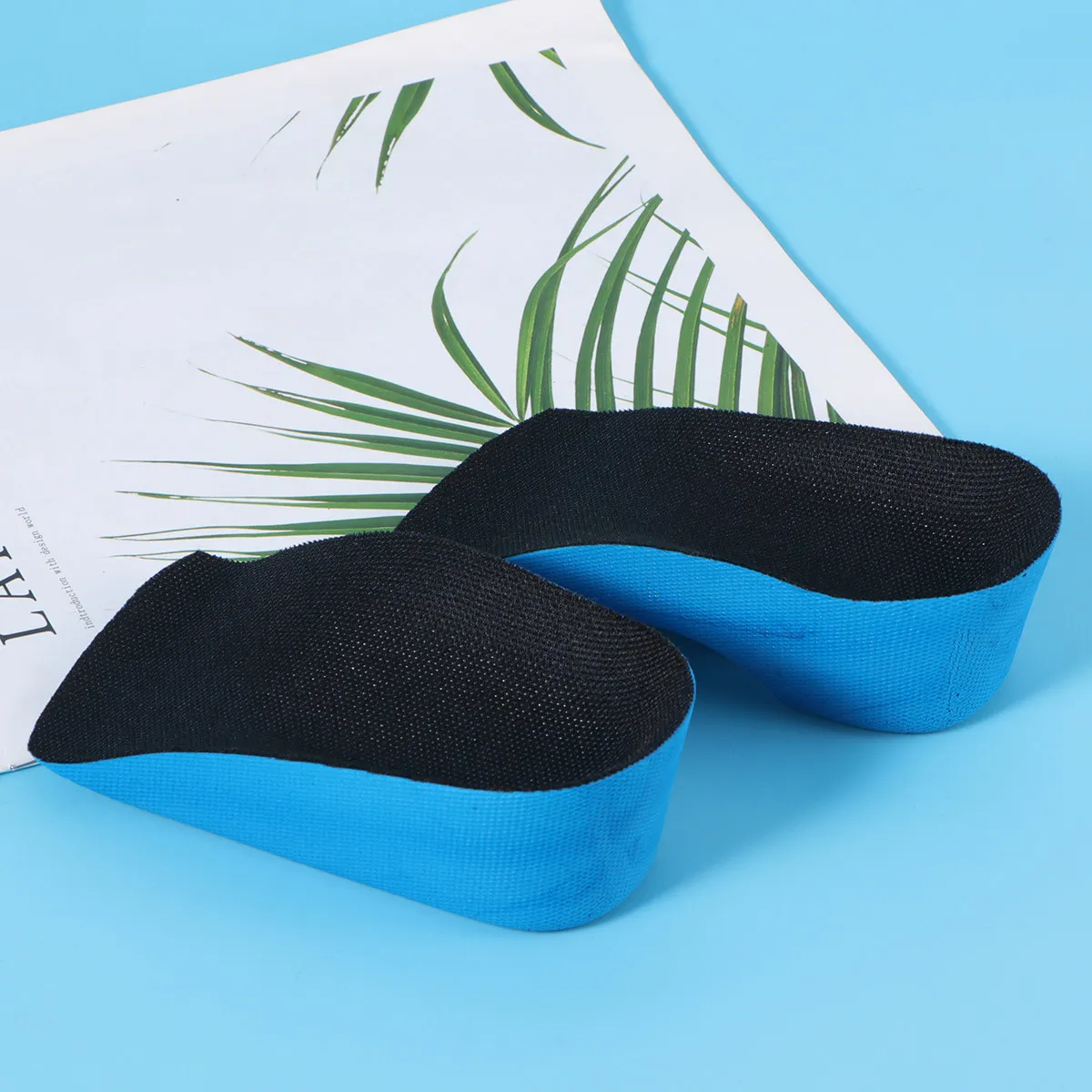 1Pair Heightening Insoles PU and Cloth Material for Increased Height Comfort Non Slip Half Insole Size