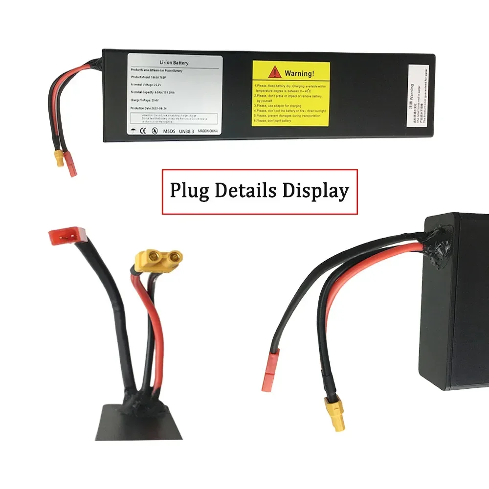 Akumulator litowo-jonowy 29,4 V 6000 mAh 7S2P 18650, odpowiedni do wymiany akumulatora skutera elektrycznego 29,4 V