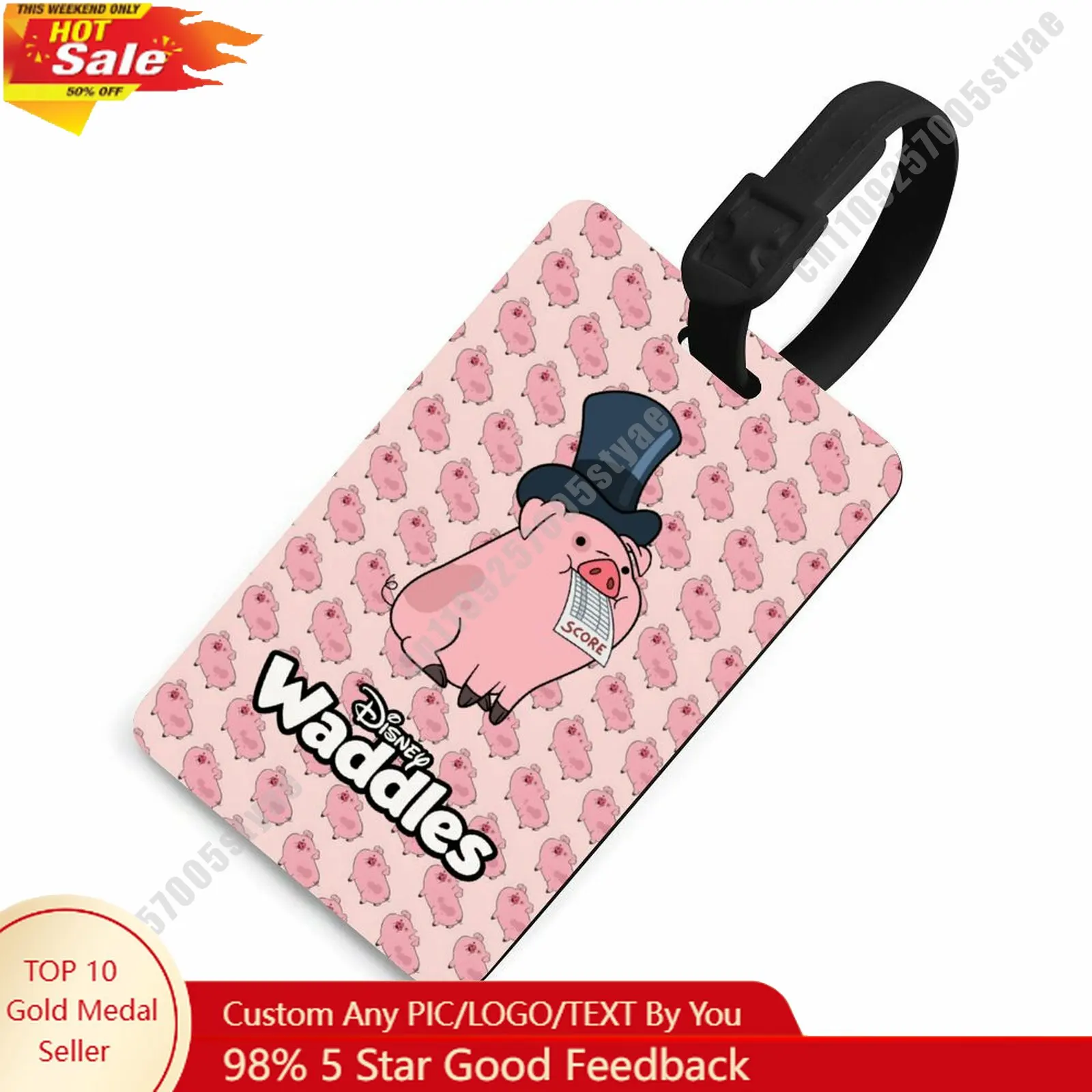 

Waddles Luggage Tags Disney Personalized Customized Your Name Phone Number Address Anti Loss Travel Wearable Pendant