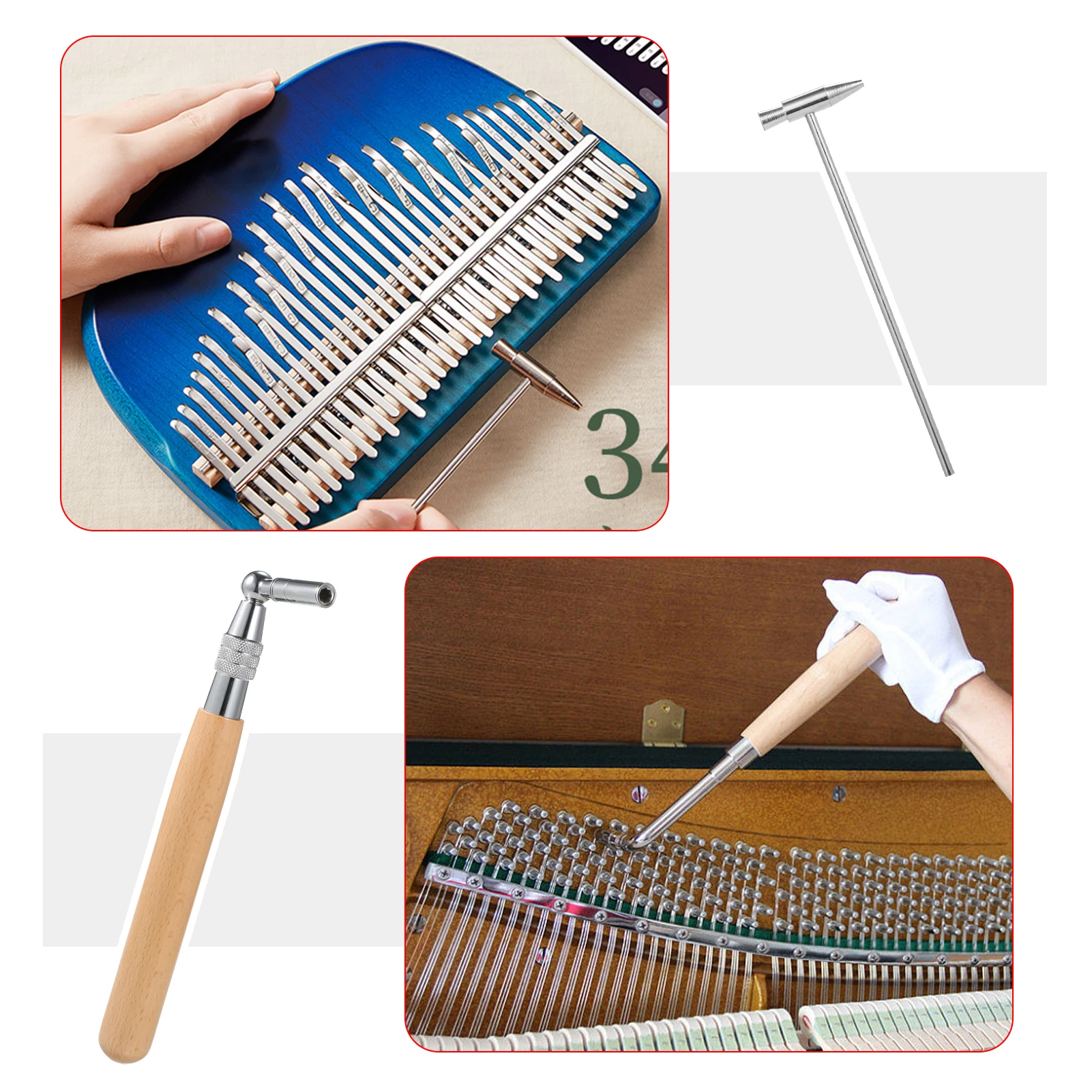 16pcs Piano Tuning Kit Professional Tuning Tools Set With Portable Tool Bag for Apprentice Student