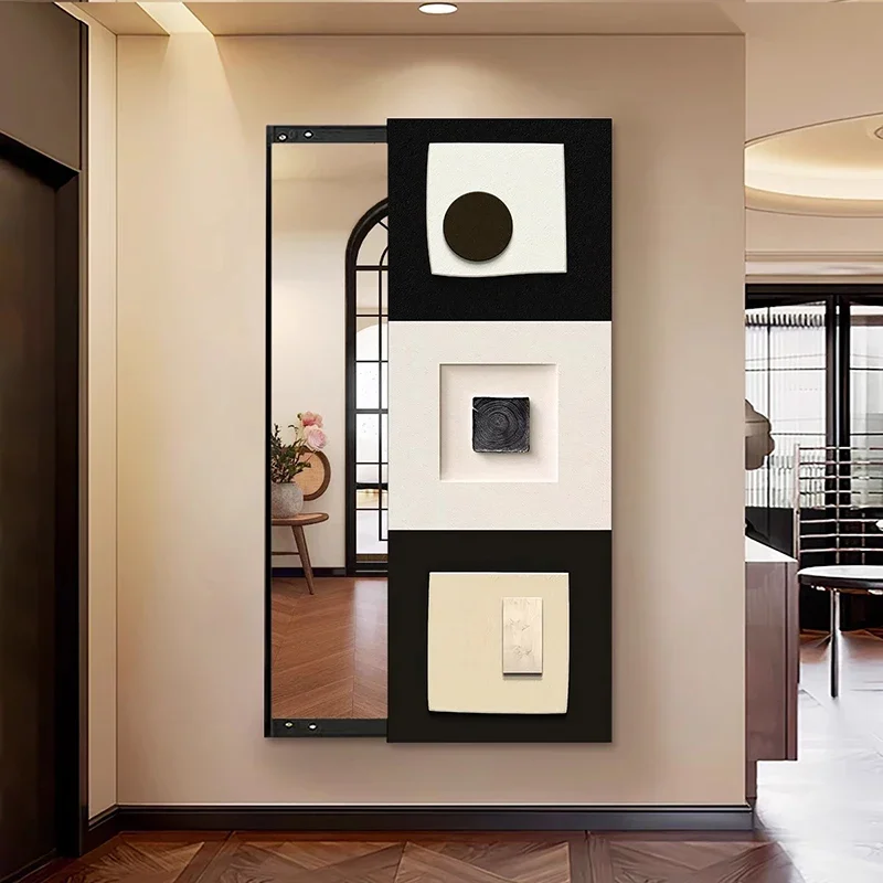 

ZLiving Room Modern Mirror Art Full Body Vintage Funky Luxury Mirror Korean Style Bedroom Nordic Square Espelhos Home ProductsZ