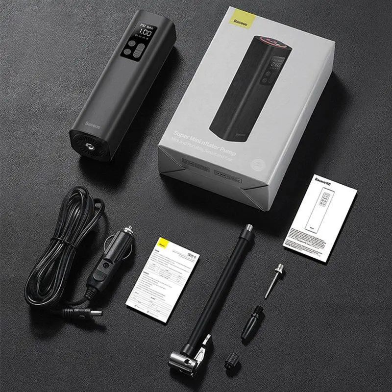 Xiaomi Baseus Car Air Compressor 12V Portable Electric Air Pump Tyre Digital Mini Portable Pump for Car Motorcycle Bicycle Ball