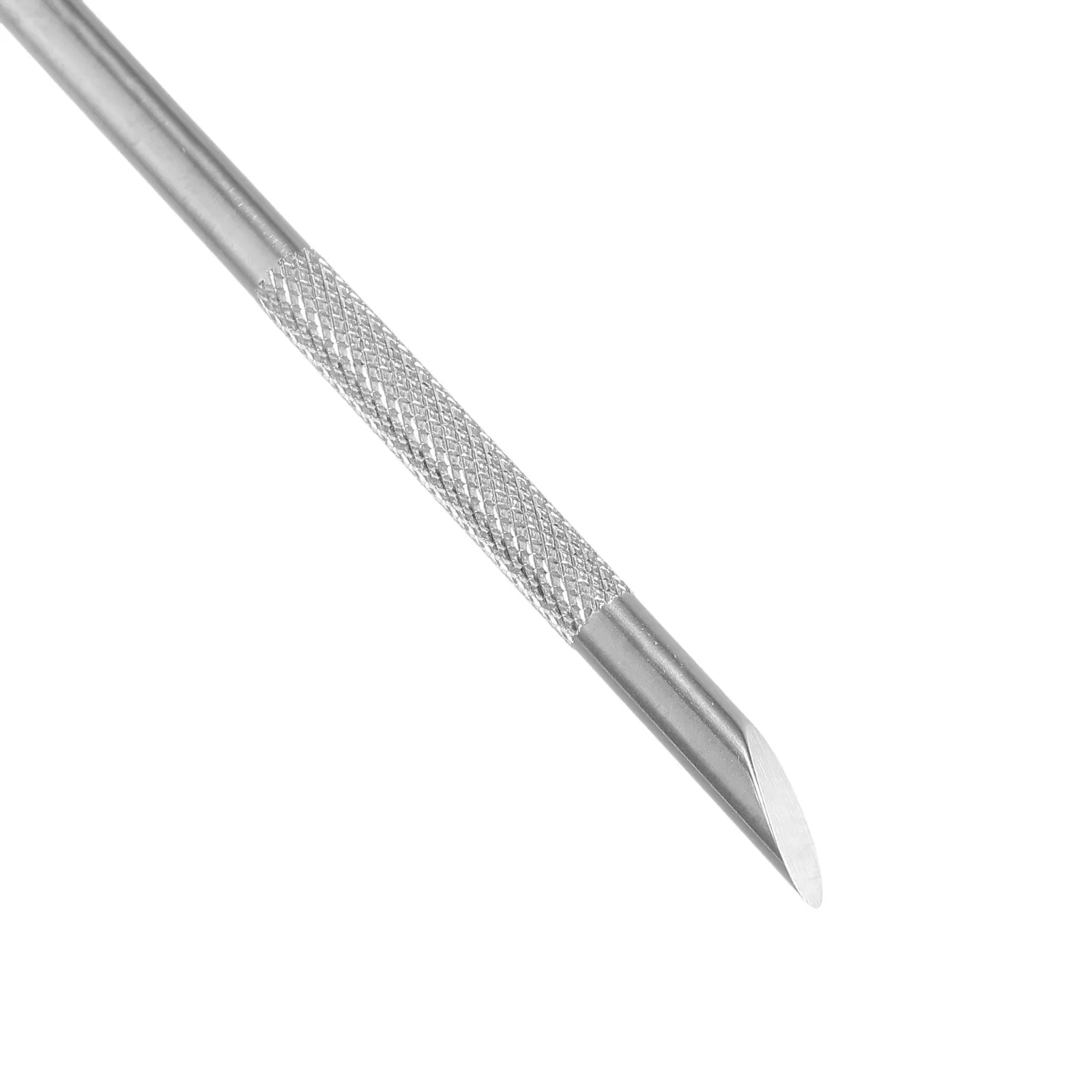 Dual Head Cuticle Remover Tool Round Loop and Slanted Edge Steel Nail Pusher for Precision Cuticle Trimming Gel Polish Prep