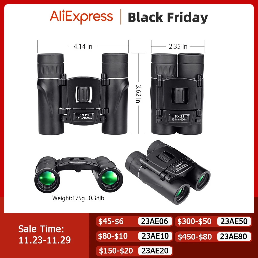 8x21 Compact Binoculars