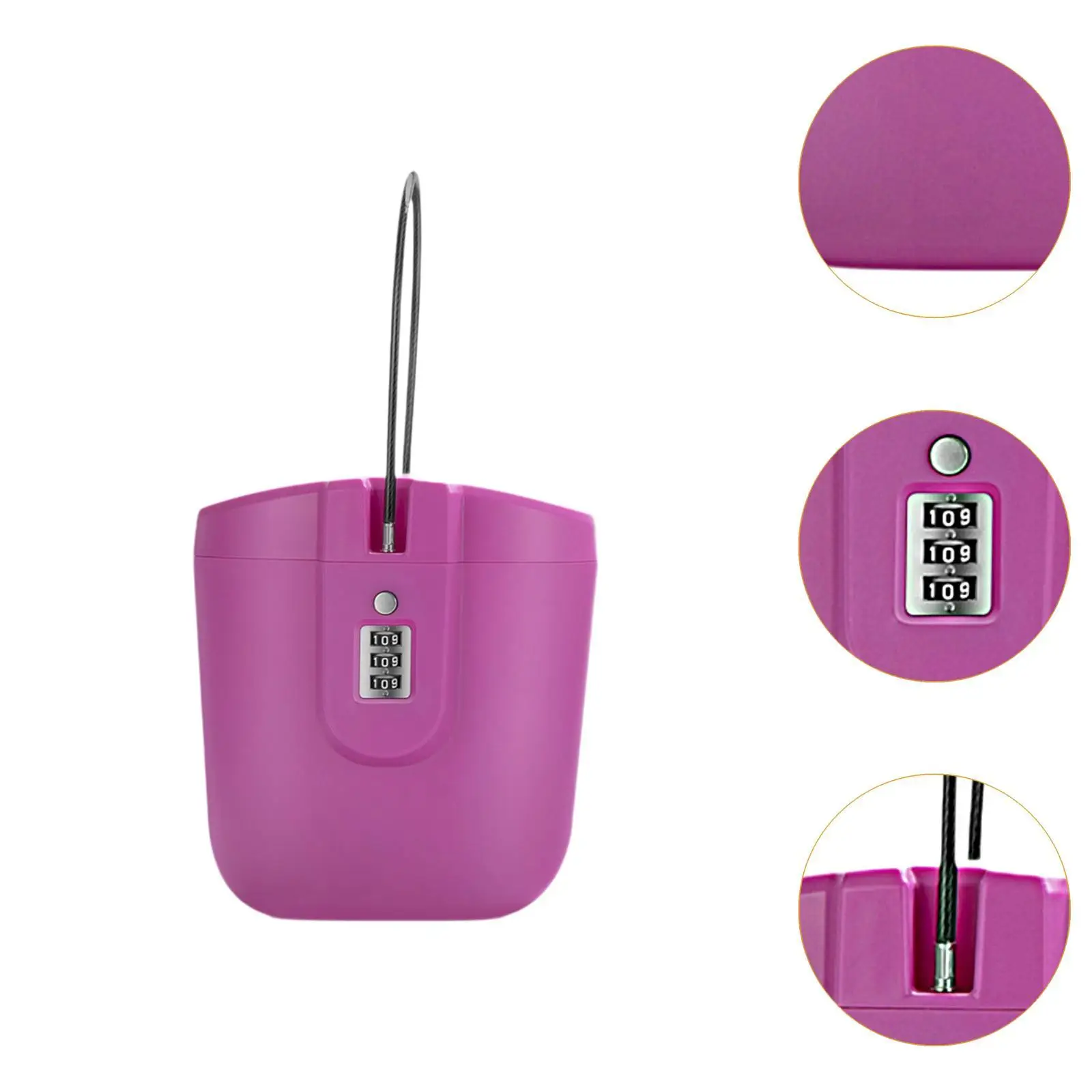 Portable Safe Lock Box Mobile Hangable with Steel Wire Lightweight Password Case Storage Box for Office Travel