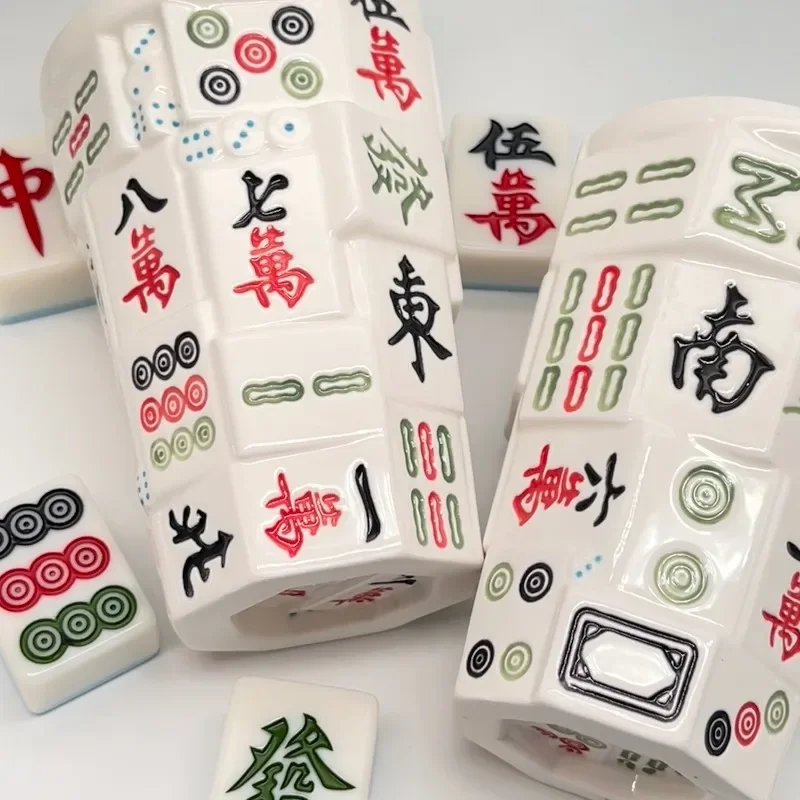 Mahjong Cup Ceramic Water Cup, Handmade Underglaze Ceramic Cup, Ceramic Supplies