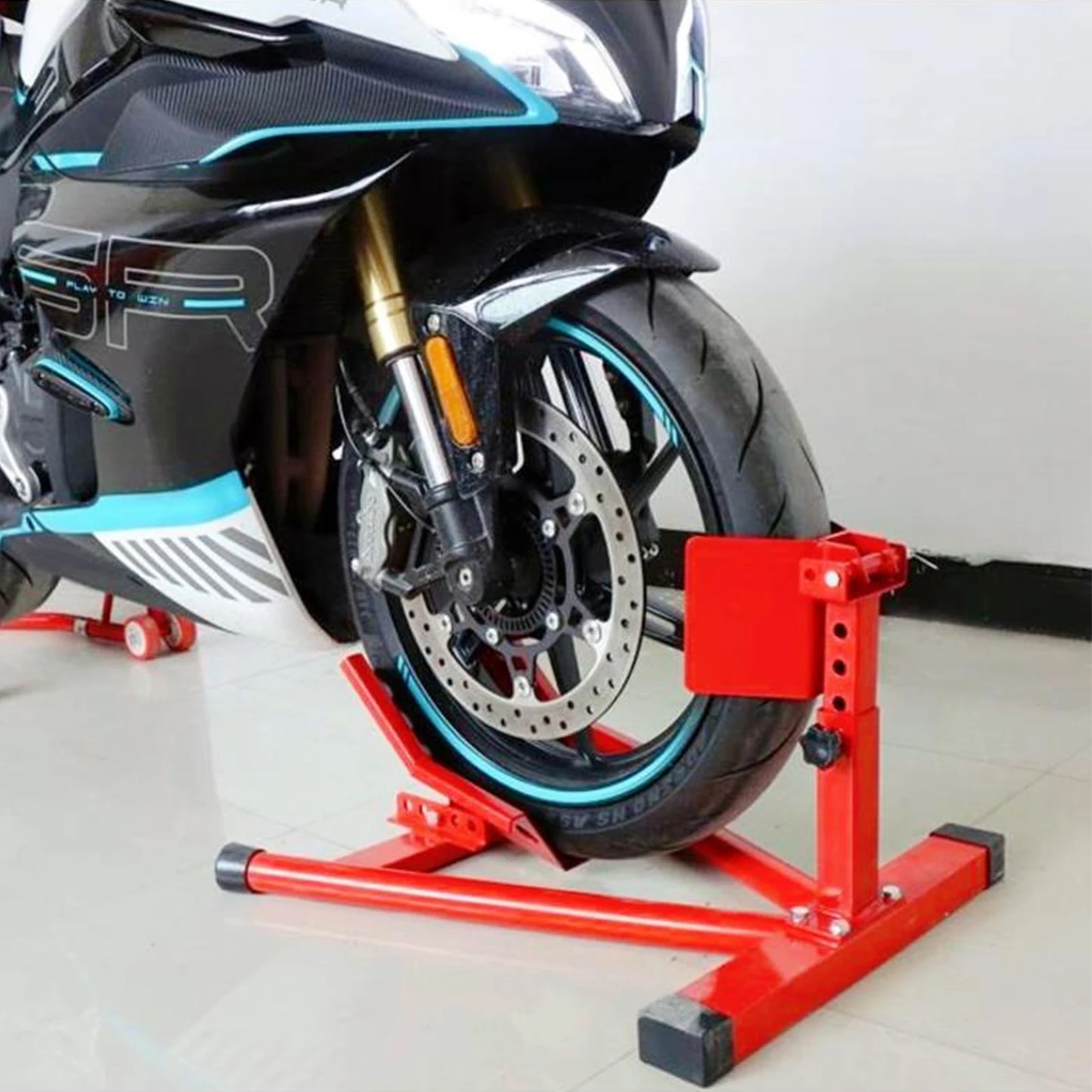 

Вертикальная подставка для переднего колеса мотоцикла, 1800 фунтов, сверхмощная стальная подставка для переднего колеса мотоцикла с регулируемыми отверстиями