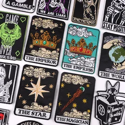 Tarot Embroidery Patch Iron On Patches DIY Punk Patch Animal/Skull Sew Applique Patches For Cloting Ironing Embroidered Stickers