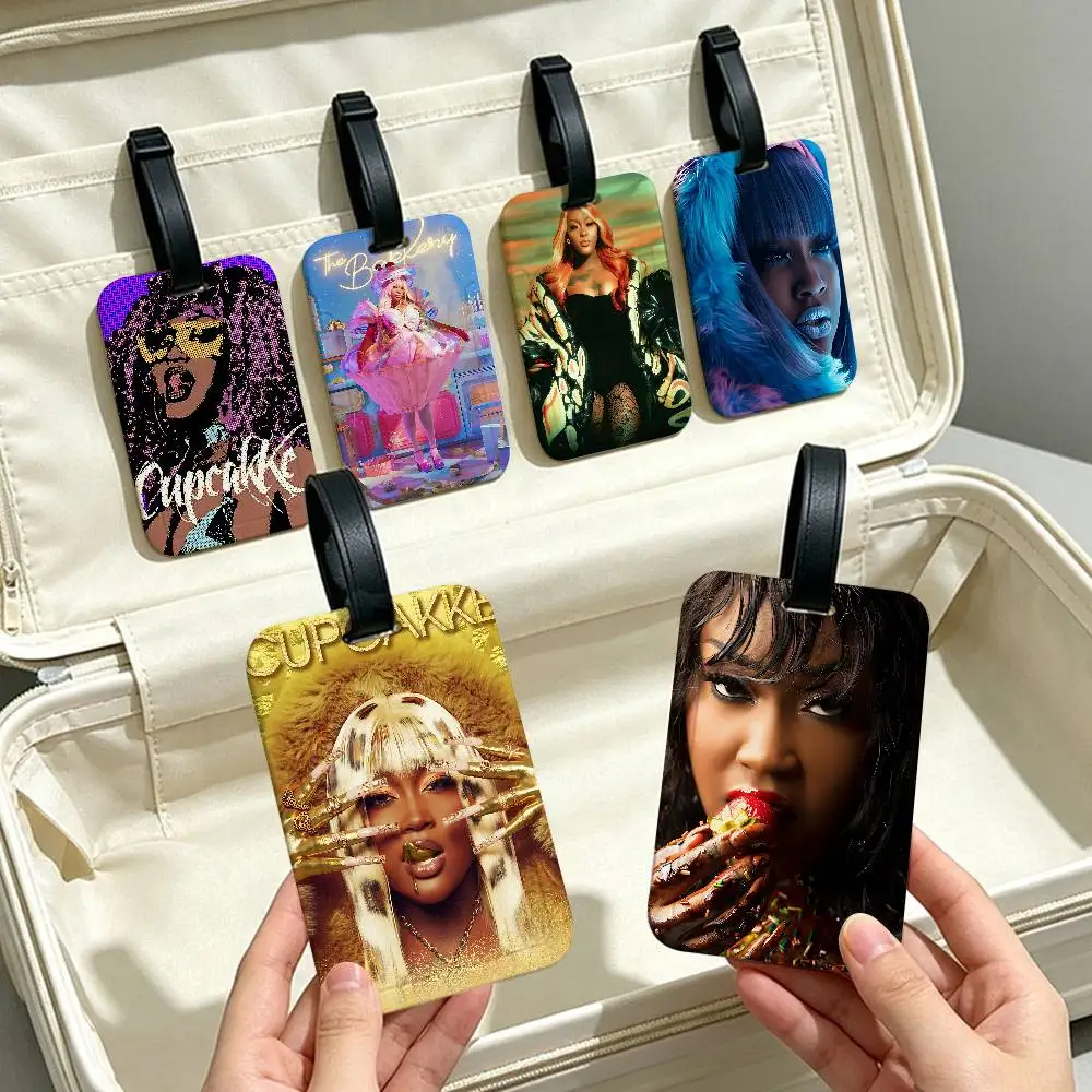 Rapper C-cupcakke Dauntless Anti lost Travel Luggage Tag PVC ID Information Card Holder Baggage Name Label For Outdoor Trip