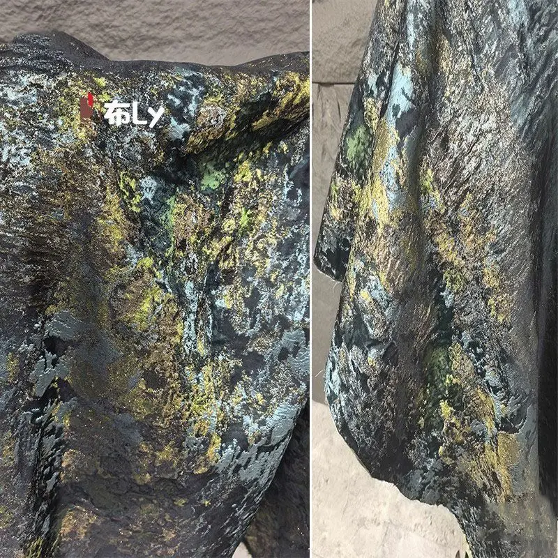3D Gilded Brocade Shiny Fabric RetroMossTextureEmbossed Jacquard For Luxury Evening Dress High-End Designer DIY Apparel Material