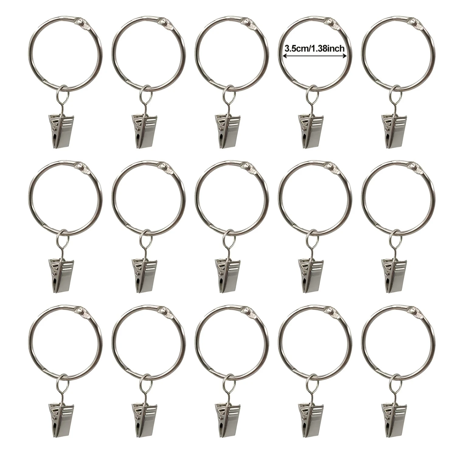 

20/40/60pcs Curtain Ring Clip, Rustproof Heavy Duty Drapery Clip, Metal Drapery Curtain Ring Clamp For Curtains Robs, Curtain Ac