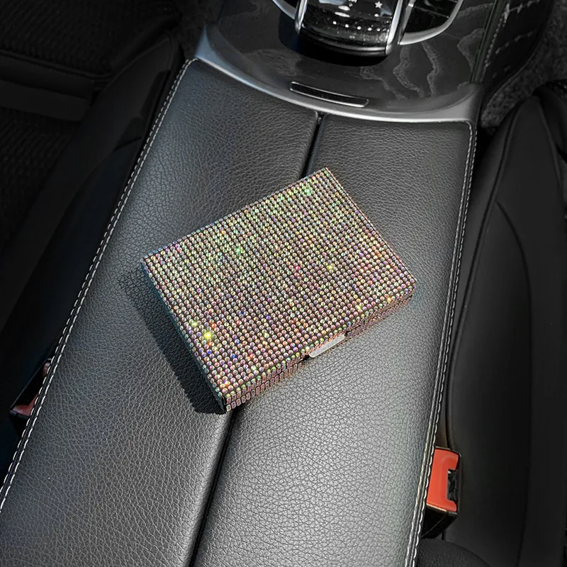 Bling Car Car Accessories for Women Driver License Card Flip Box Case Storage Organizer Auto Driving License Credit Card ID Bag