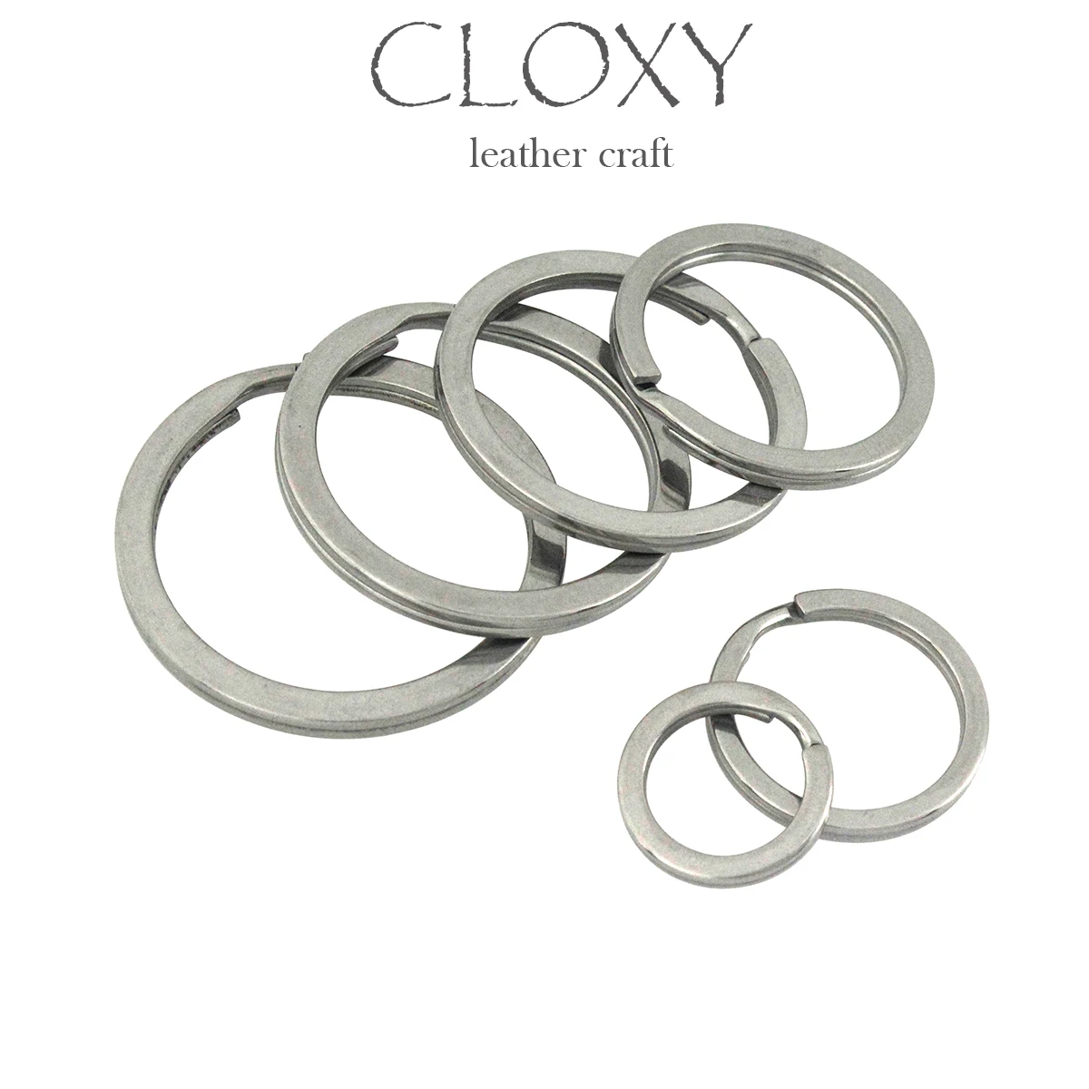 5pcs Metal Split Rings Flat-wire Double Loop Keyring 15-38mm Keychain Keys Holder DIY Leather Craft hardware Stainless Steel