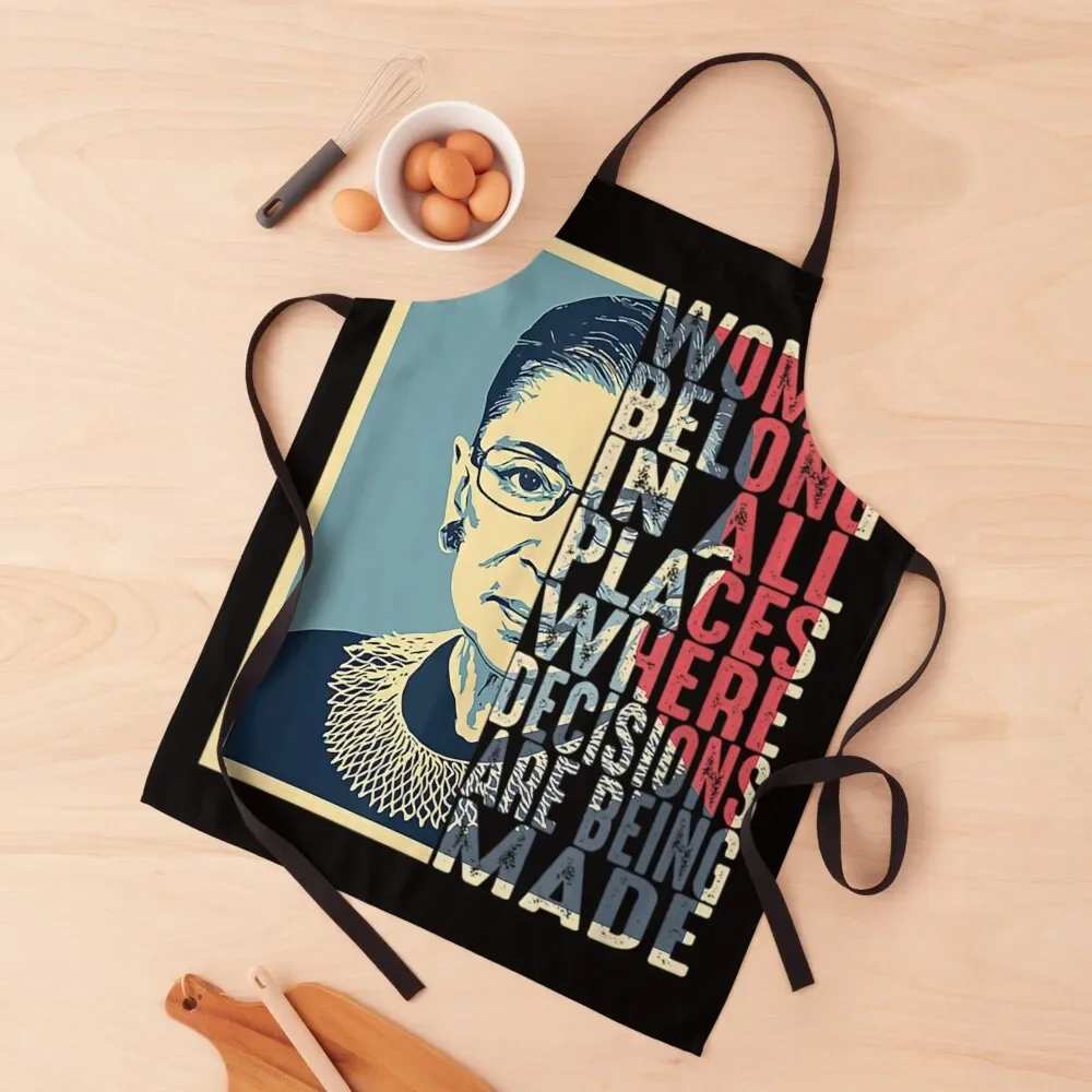 

Vintage RBG Legend - Women Belong In All Places Where Decisions Are Being Made Rbg Quotes T-Shirt Apron For Kitchen Women Apron