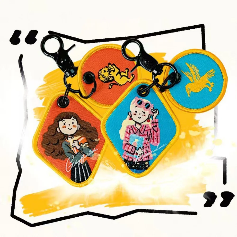 Gantungan Kunci Seri Karakter Harry Potter Asli Kartun Ron Malfoy Hermione Label Tenun Poliester Gantungan Kunci Dekorasi Ransel Hadiah